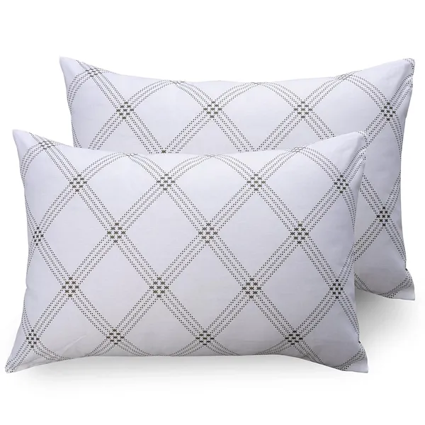 210_TC_Fitted_Cotton_Bedsheet_Single_Bed_with_1_Pillow_Cover_|_36x78_inches_|_White_(Brandon_Beige_Pattern)