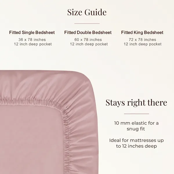 300_TC_Premium_100%_Pure_Cotton_Luxe_Soft_Touch_Fitted_Double_Size_Bedsheet_with_2_Pillow_Covers_|_Cameo_Pink_|_60_x_78_Inches