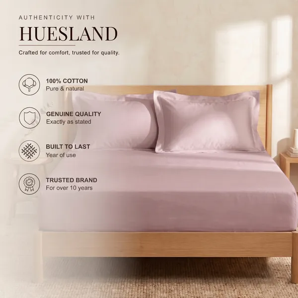 300_TC_Premium_100%_Pure_Cotton_Luxe_Soft_Touch_Fitted_Double_Size_Bedsheet_with_2_Pillow_Covers_|_Cameo_Pink_|_60_x_78_Inches