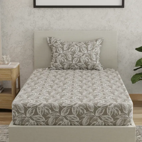 144_TC_Bedsheet_for_Single_Bed_with_1_Pillow_Cover_|_Antique_Pewter_&_White