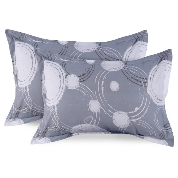 144_TC_Cotton_Bedsheet_for_Double_Bed_with_2_Pillow_Covers_|_Grey_&_Off_White_|_Sphere
