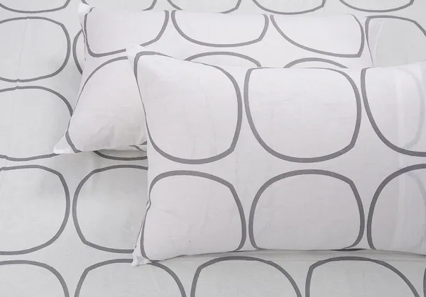 144_TC_Fitted_Cotton_Bedsheets_for_Double_Bed_with_2_Pillow_Covers_|_60x78_inches_|_White_(Grey_Circles)