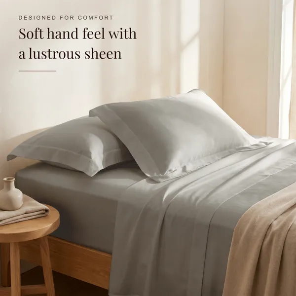 300_TC_Premium_Cotton_Sateen_Weave_Double_Bedsheet_Set_with_2_Pillow_Covers_|_Glacier_Grey_|88_x_100Inches