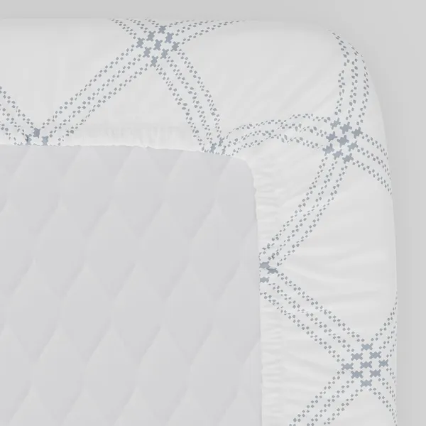 210_TC_Fitted_Single_Bedsheet_Cotton_with_1_Pillow_Cover_|_3ft_x_6.5ft_|_White_(Grey_Pattern)