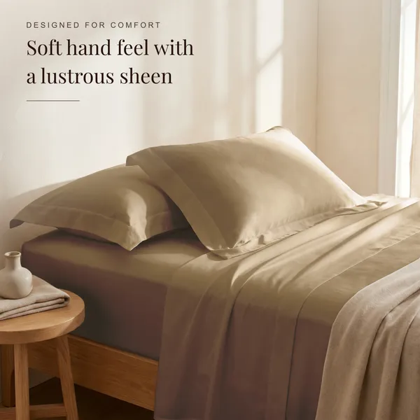 300_TC_Premium_Cotton_Sateen_Weave_Double_Bedsheet_Set_with_2_Pillow_Covers_|_Sand_Dune_|88_x_100Inches