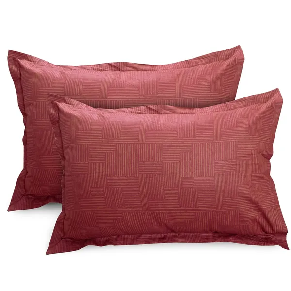 144_TC_Double_Bedsheet_Cotton_with_2_Pillow_Covers_|_Brown_&_White