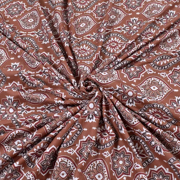 144_TC_Double_Bedsheet_Cotton_with_2_Pillow_Covers_|_Brown_&_White