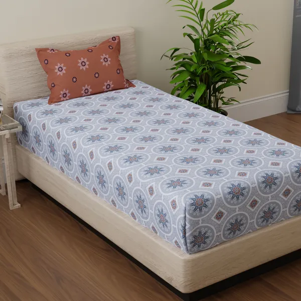 144_TC_Single_Bedsheet_Cotton_with_1_Pillow_Cover_|_Mandala_|_Brown_&_Grey