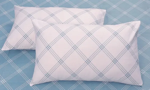 210_TC_Fitted_Bedsheet_for_Single_Bed_with_1_Pillow_Cover_|_36_x_78_inches_|_Blue_&_White