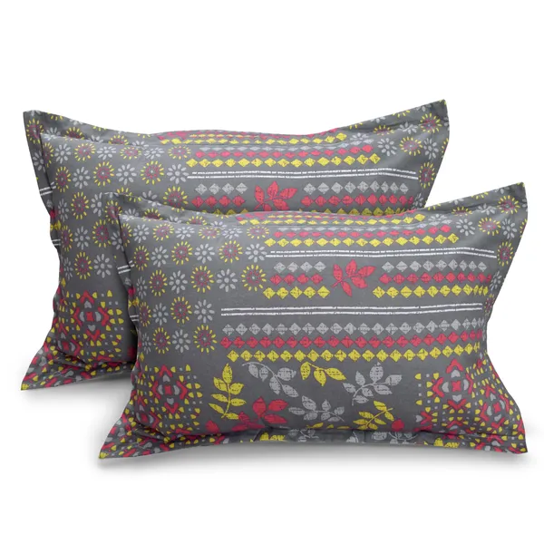 144_TC_Cotton_Pillow_Covers_Set_of_2_-_Grey,_Yellow_&_Pink