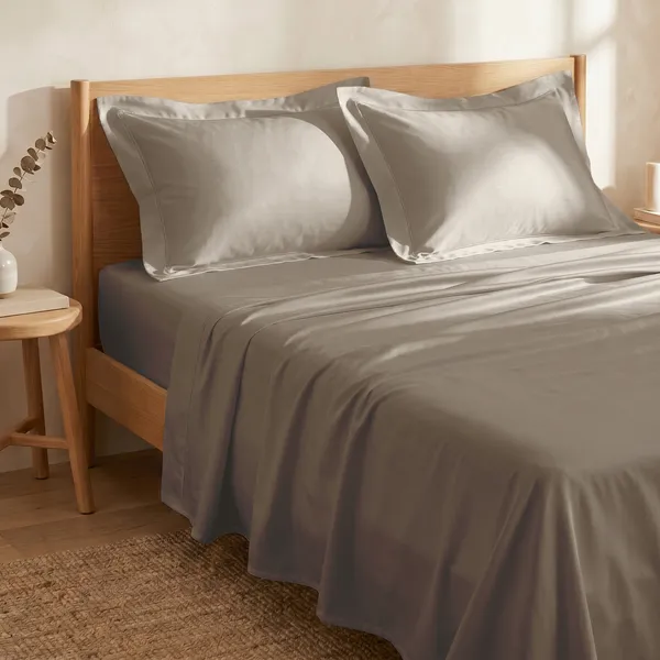 300_TC_Premium_Cotton_Sateen_Weave_King_Bedsheet_Set_with_2_Pillow_Covers_|_Dessert_Taupe_|108_x_108_Inches