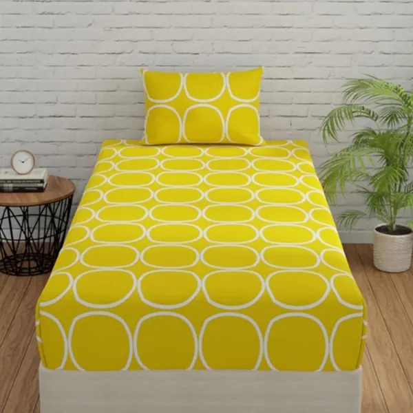 144_TC_Fitted_Bedsheet_for_Single_Bed_with_1_Pillow_Cover_|_36_x_78_inches_|_Yellow