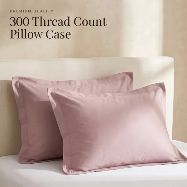 300_TC_Cotton_Pillow_Cover_Set_of_2_-_Cream,_Pink,_Green_&_Ocre