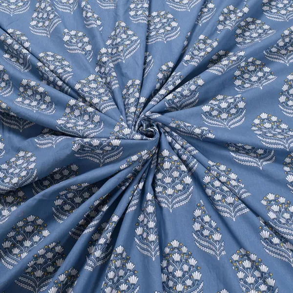 144_TC_Double_Bedsheet_Cotton_with_2_Pillow_Covers_|_Blue_&_White