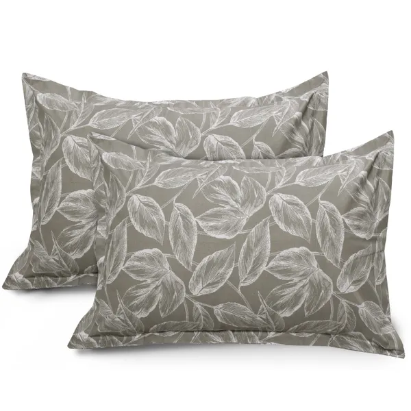 144_TC_Double_Bedsheet_Cotton_with_2_Pillow_Covers_|_White_&_Antique_Pewter_Leaves