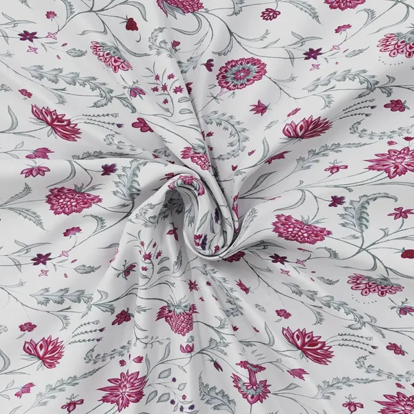 144_TC_Cotton_Bedsheets_for_King_Size_Bed_with_2_Pillow_Covers_|_White,_Pink_&_Green