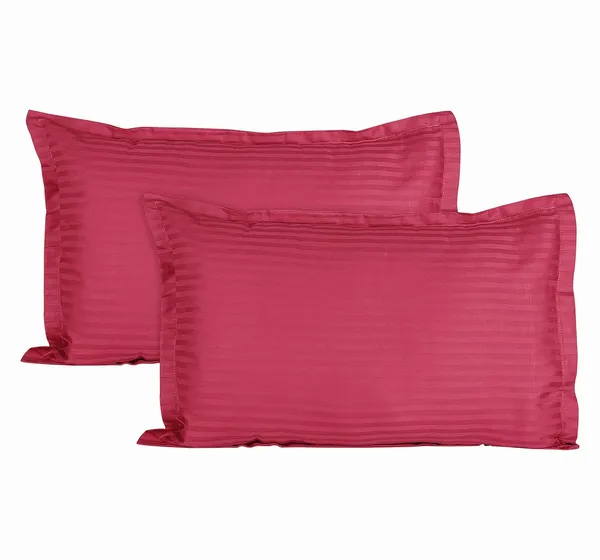220_TC_Single_Bed_Sheet_with_1_Pillow_Cover_Striped_Cotton_Sateen_Collection_�_60_x_90_inches,_Tomato_Red