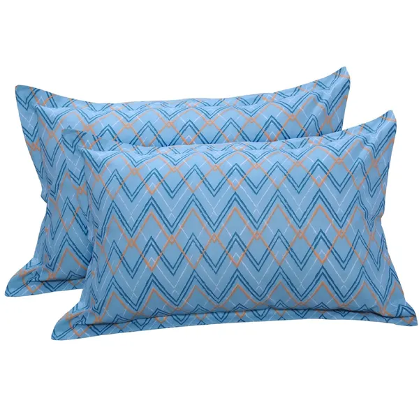 144_TC_Pillow_Covers_Set_of_2_Cotton_-_Blue,_Yellow_&_White