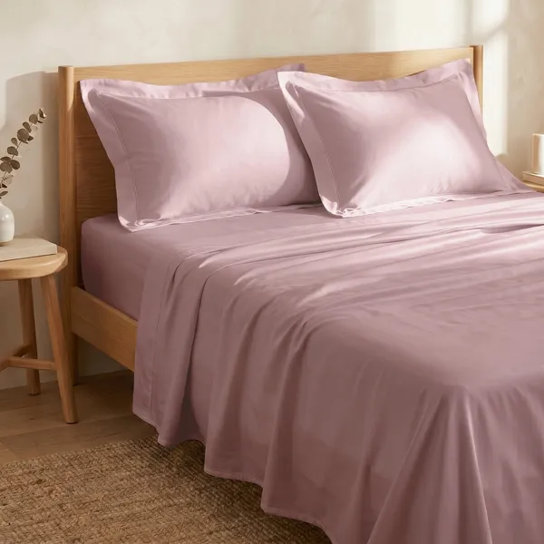 300_TC_Premium_Cotton_Sateen_Weave_King_Bedsheet_Set_with_2_Pillow_Covers_|_Cameo_Pink_|108_x_108_Inches