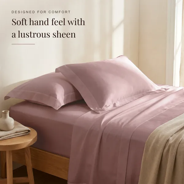 300_TC_Premium_Cotton_Sateen_Weave_King_Bedsheet_Set_with_2_Pillow_Covers_|_Cameo_Pink_|108_x_108_Inches