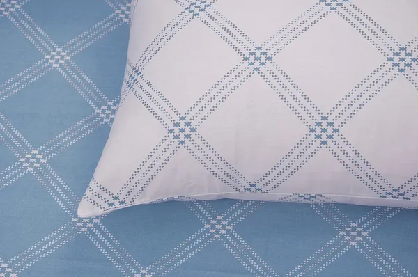 210_TC_Fitted_Cotton_Bedsheet_for_Double_Bed_with_2_Pillow_Covers_|_60_x_78_inches_|_Blue_&_White