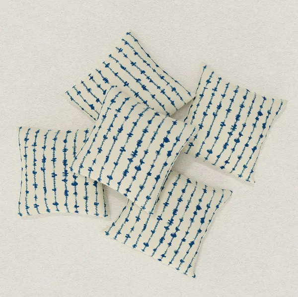Huesland_Premium_Cotton_Cushion_Cover_Set_of_5_|_Blue_Vertical_Stripes