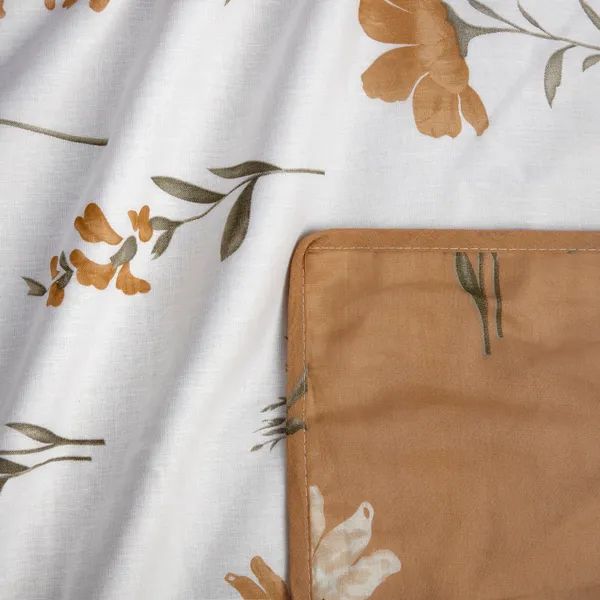 Cotton_Reversible_Single_Dohar,_Lightweight_AC_Blanket_for_All_Weather_Use_|_Floral_-_Tangerine_Orange_&_White