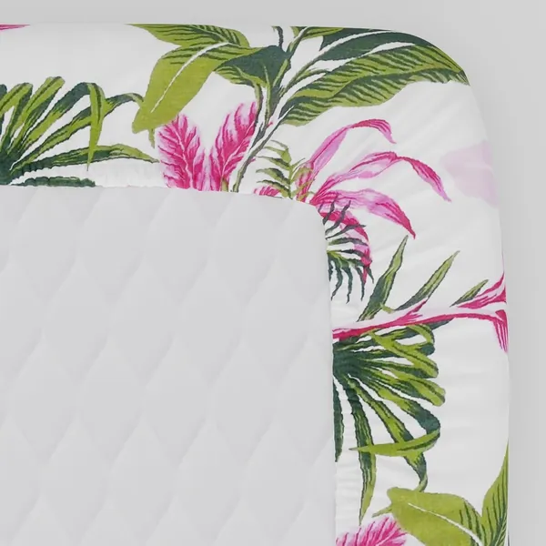 144_TC_Fitted_Cotton_Bedsheet_Single_Bed_with_1_Pillow_Cover_|_36x78_inches_|_Flamingo_&_Stripes_-_Pink_&_Green