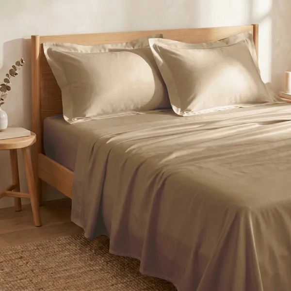 300_TC_Premium_Cotton_Sateen_Weave_King_Bedsheet_Set_with_2_Pillow_Covers_|_Sand_Dune_|108_x_108_Inches