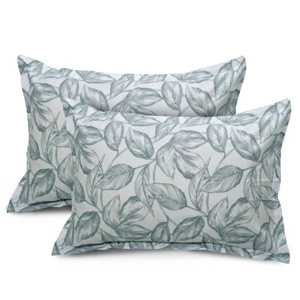 144_TC_Cotton_Bedsheet_for_Double_Bed_King_Size_with_2_Pillow_Covers_|_White_&_Teal