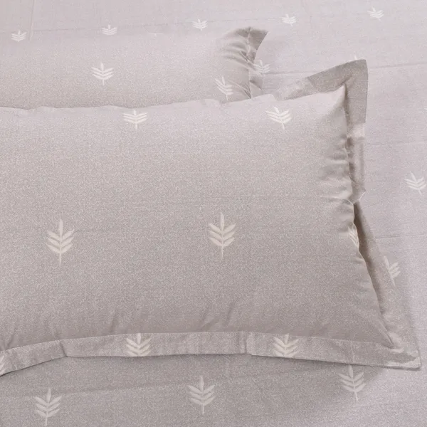 144_TC_Bedsheet_for_Single_Bed_with_1_Pillow_Cover_-_Oat_Brown_&_White