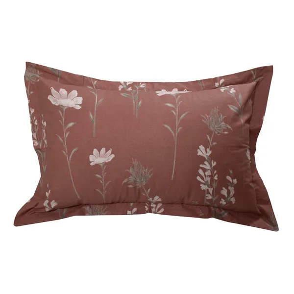 144_TC_Bedsheet_for_Single_Bed_with_1_Pillow_Cover_|_White,_Rust_&_Grey