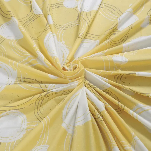 144_TC_Bedsheet_for_Single_Bed_with_1_Pillow_Cover_|_Sphere_|_Yellow_&_Off_White