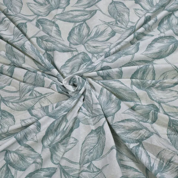 144_TC_Cotton_Bedsheet_for_Double_Bed_King_Size_with_2_Pillow_Covers_|_White_&_Teal_Leaves