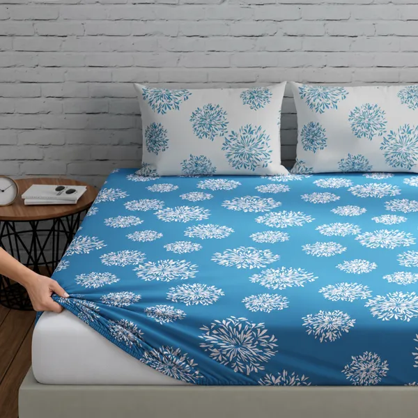144_TC_Double_Size_Cotton_Elastic_Fitted_Bedsheets_with_2_Pillow_Covers_|_60_x_78_inches