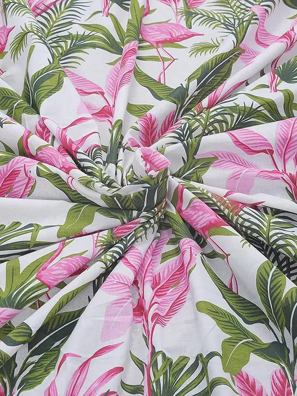 144_TC_Fitted_Single_Bedsheet_Cotton_with_1_Pillow_Cover_|_3ft_x_6.5ft_|_Flamingo_-_Pink