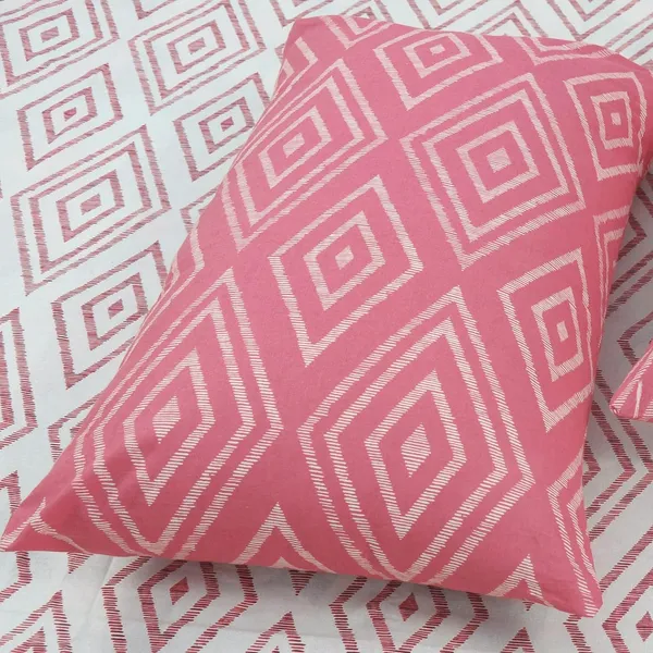 144_TC_Fitted_Cotton_Bedsheet_Single_Bed_with_1_Pillow_Cover_|_36x78_inches_|_White_&_Peach_Pink