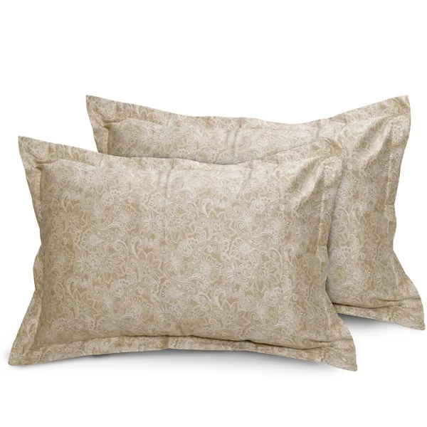 210_TC_Cotton_Bedsheet_King_Size_Bed_with_2_Pillow_Covers_|_108x108_inches_|_Heritage_Paisley_|_Warm_Sand_&_White