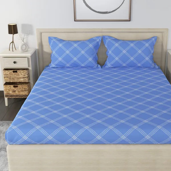 210_TC_Geometric_Cotton_Bedsheets_for_King_Size_Bed_with_2_Pillow_Covers_|_108x108_inches_|_Blue__-_Thread_Count_210