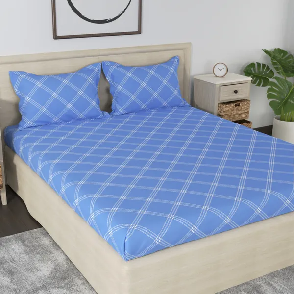 210_TC_Geometric_Cotton_Bedsheets_for_King_Size_Bed_with_2_Pillow_Covers_|_108x108_inches_|_Blue__-_Thread_Count_210