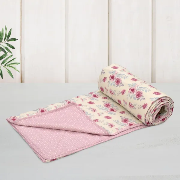 Cotton_Reversible_Single_Dohar,_Lightweight_AC_Blanket_for_All_Weather_Use_|_Floral_Medley_-_Ivory_&_Pink