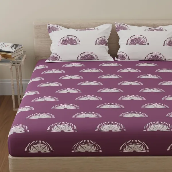 144_TC_Cotton_Bedsheets_for_King_Size_Bed_with_2_Pillow_Covers_|_Sunrise_|_108x108_inches