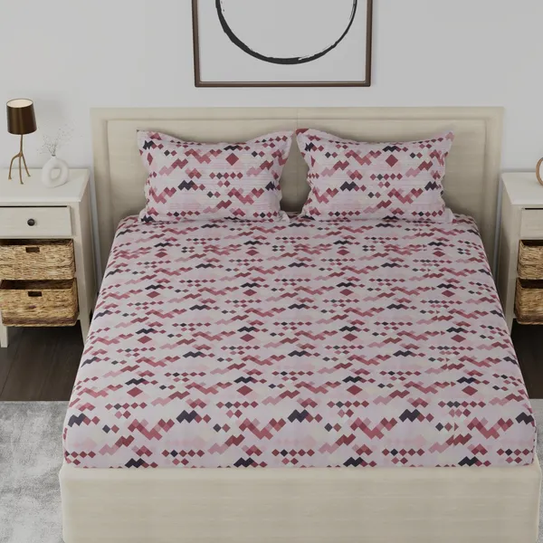 210_TC_Cotton_Bedsheet_King_Size_Bed_with_2_Pillow_Covers_|_108x108_inches_|_Brown