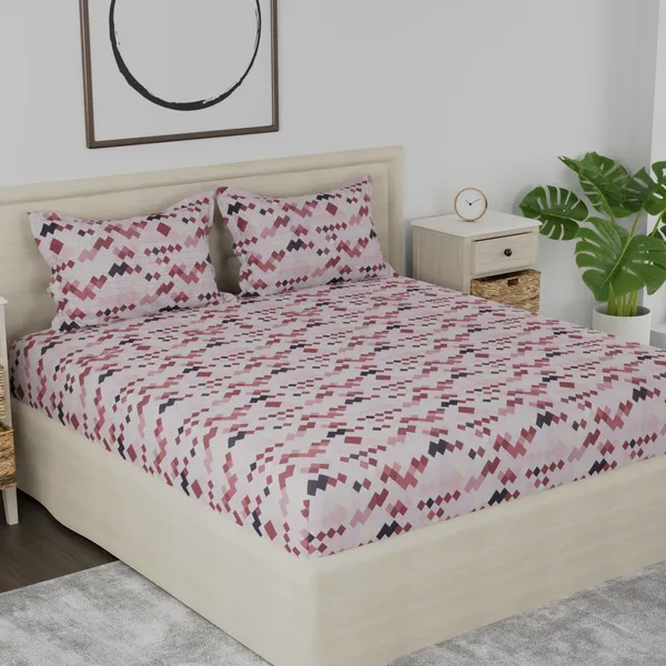210_TC_Cotton_Bedsheet_King_Size_Bed_with_2_Pillow_Covers_|_108x108_inches_|_Brown
