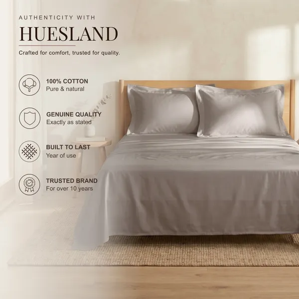 300_TC_Premium_Cotton_Sateen_Weave_Double_Bedsheet_Set_with_2_Pillow_Covers_|_Perfect_Greige_|88_x_100Inches