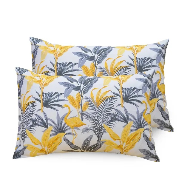 144_TC_Fitted_Bedsheet_for_Single_Bed_with_1_Pillow_Cover_|_36_x_78_inches_|_Stripes_&_Flamingo_-_Grey_&_Yellow