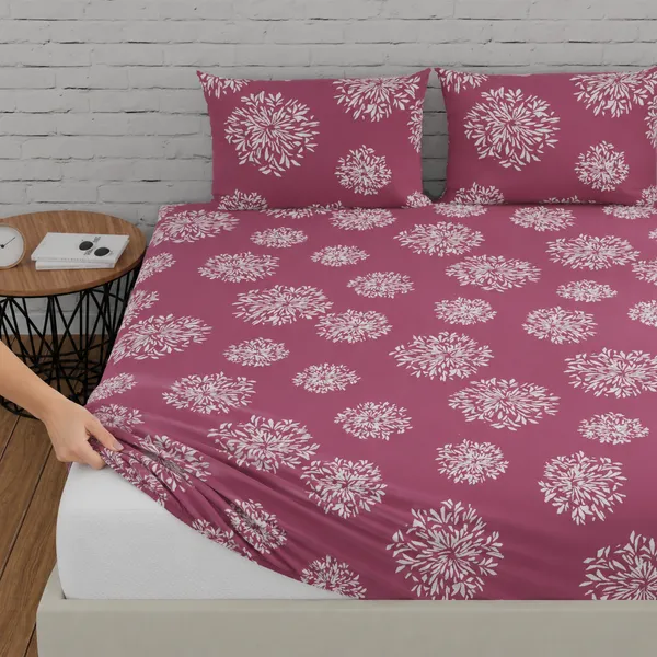 144_TC_Cotton_Elastic_Fitted_Bedsheets_King_Size_with_2_Pillow_Covers_|_72x78_inches_|_Mauve
