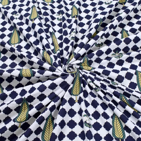 144_TC_Double_Bedsheet_Cotton_with_2_Pillow_Covers_|_Black,_White_&_Jungle_Green