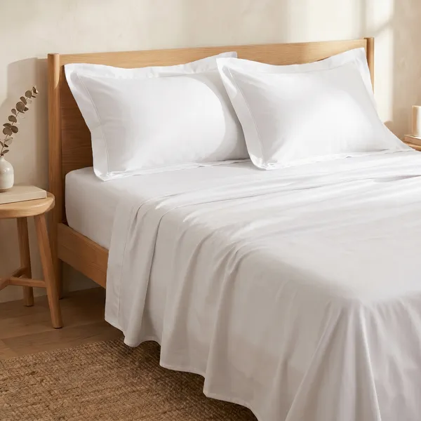300_TC_Premium_Cotton_Sateen_Weave_King_Bedsheet_Set_with_2_Pillow_Covers_|_White_|108_x_108_Inches