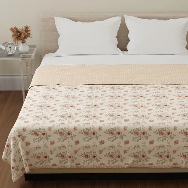 Cotton_Reversible_Single_Dohar,_Lightweight_AC_Blanket_for_All_Weather_Use_|_Floral_Medley_-_Ivory_&_Peach